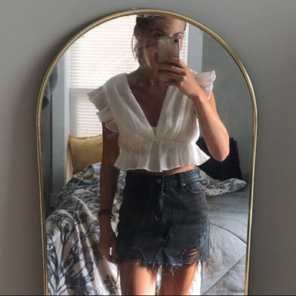 Blue Blush White Blouse